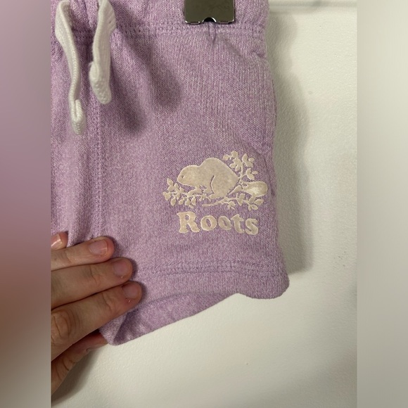 Roots Baby Sweat Pant Shorts Purple Size 3-6 months - Picture 2 of 4